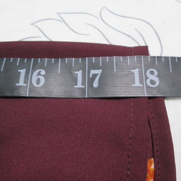 NWT Daniel Rainn Burgundy Floral 3/4 Sleeve Split-neck Chiffon Top-PXS - Picture 15 of 16